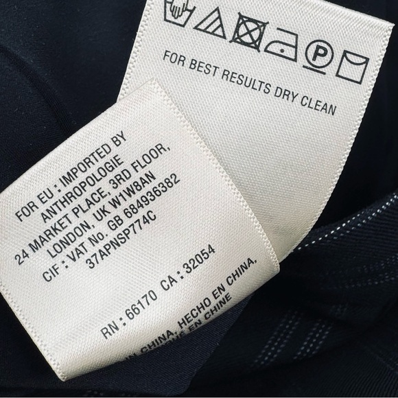 Athropologie Cartonnier LOU Taper Cuffed Wool Blend Striped Trouser - Picture 9 of 10